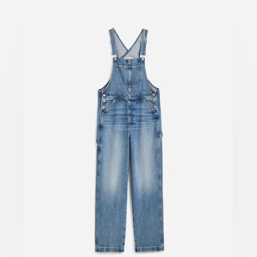 Madewell Denim Relaxed Carpenter Overalls in Lewisberg Wash XS NWT